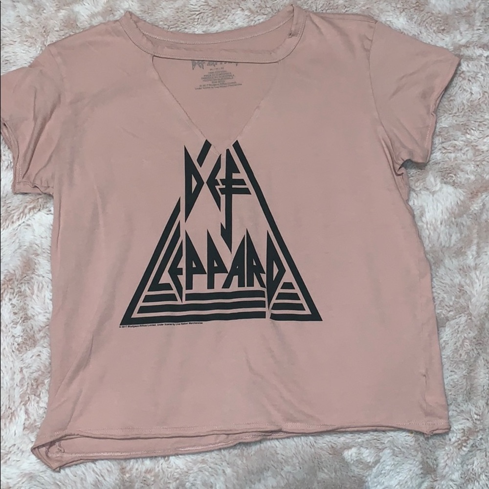 Pale Pink Def Leppard Tee